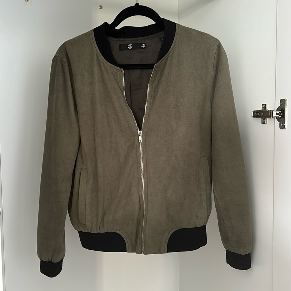 Suede bomber jacket